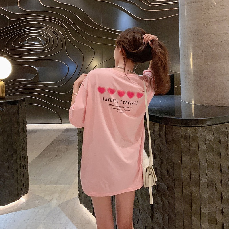 Áo Thun Dáng Rộng plus size Phong Cách Hàn Quốc Thời Trang Mùa Hè Dành Cho Nữ