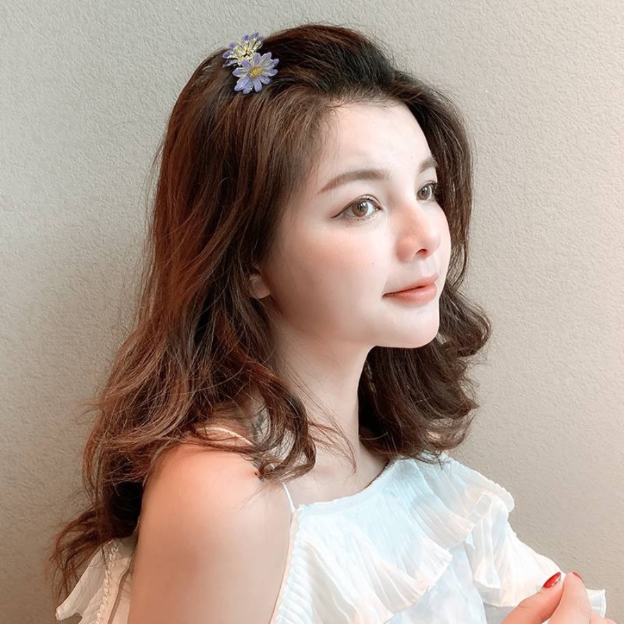 Set 2 Kẹp Tóc Hình Bông Hoa Bằng Hợp Kim Dễ Thương Cho Nữ