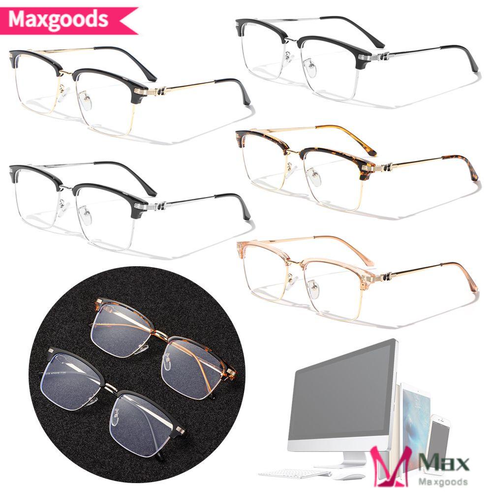 Mắt Kính Bán Trong Suốt Gọng Kim Loại Chống Ánh Sáng Xanh Phong Cách Doanh Nhân Thời Trang Unisex