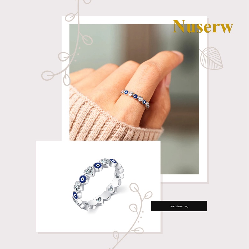 Nhẫn Đeo Tay May Mắn Nuserw 2023 Đính Đá Mắt Quỷ Dễ Thương