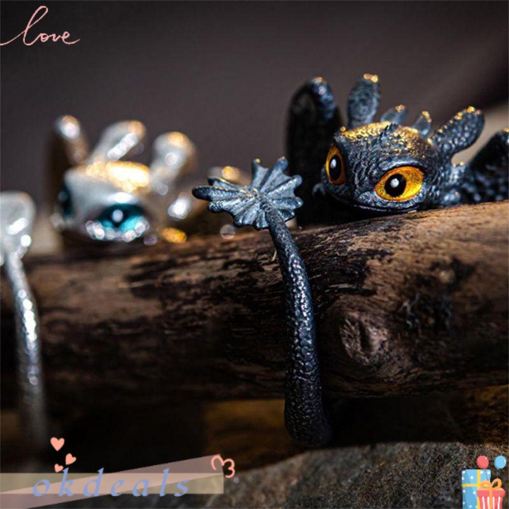 Nhẫn Unisex Hình Rồng Phong Cách Hip Hop Gothic Cổ Điển