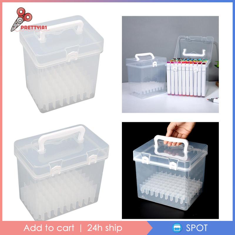 [Prettyia1] Hộp Đựng Bút Đánh Dấu Rỗng Thủ Công Có Tay Cầm Cho Trường Học