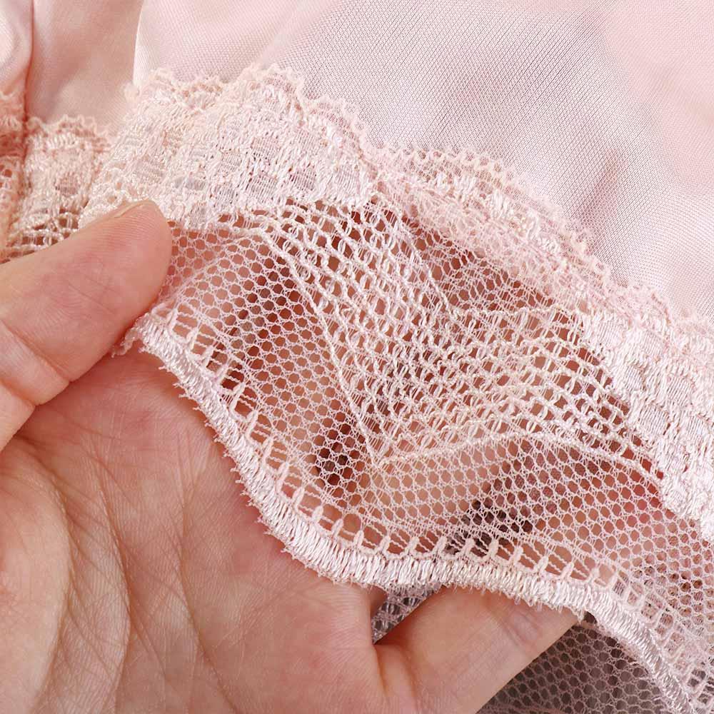 Quần Short Ngủ Vải Satin Mỏng Phối Ren Thời Trang Cho Nữ