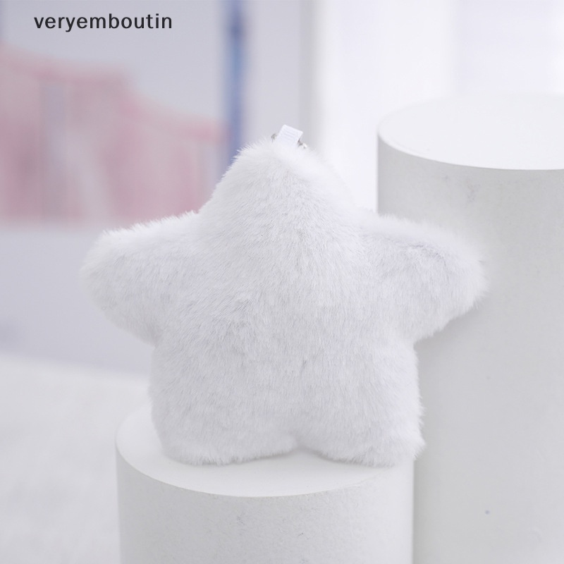 Móc Khóa Hình Ngôi Sao Năm Cánh Nhồi Bông Màu Trắng Dễ Thương