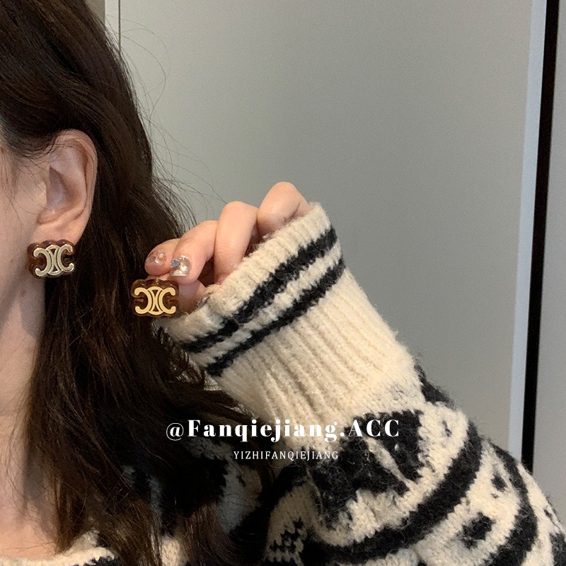 Mới Bông Tai Họa Tiết Da Báo Thời Trang Cao Cấp Cho Nữ