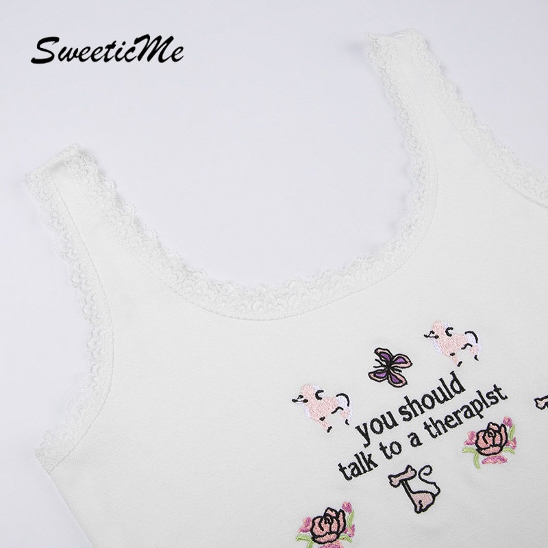 Áo Tank Top Cổ Tròn Phối Ren Màu Tương Phản Thời Trang 2023 Cho Nữ