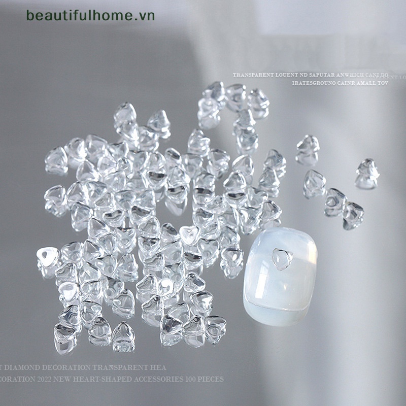 Set 100 Hạt Đá 3D Bằng Nhựa Dùng Trang Trí Móng Tay Nghệ Thuật DIY