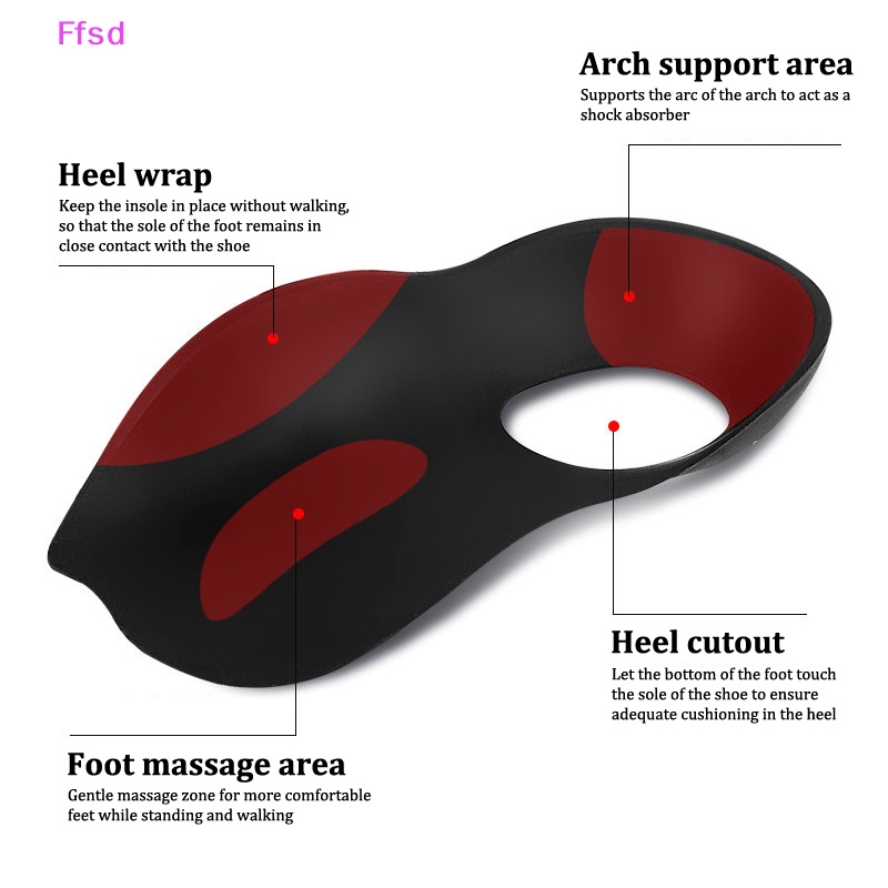 1 Cặp Miếng Lót Giày Hình Chữ O Hỗ Trợ Chỉnh Hình Bàn Chân Giảm Căng Thẳng