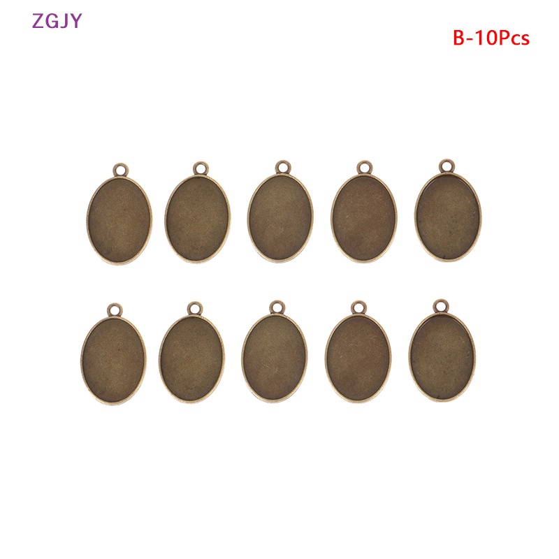 Set 10 Mặt Dây Chuyền Hình Oval 18 * 25MM Phong Cách Cổ Điển Mới