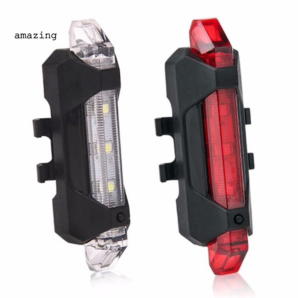 Đèn LED 5 Bóng Cảnh Báo An Toàn Sạc USB Gắn Đuôi Xe Đạp