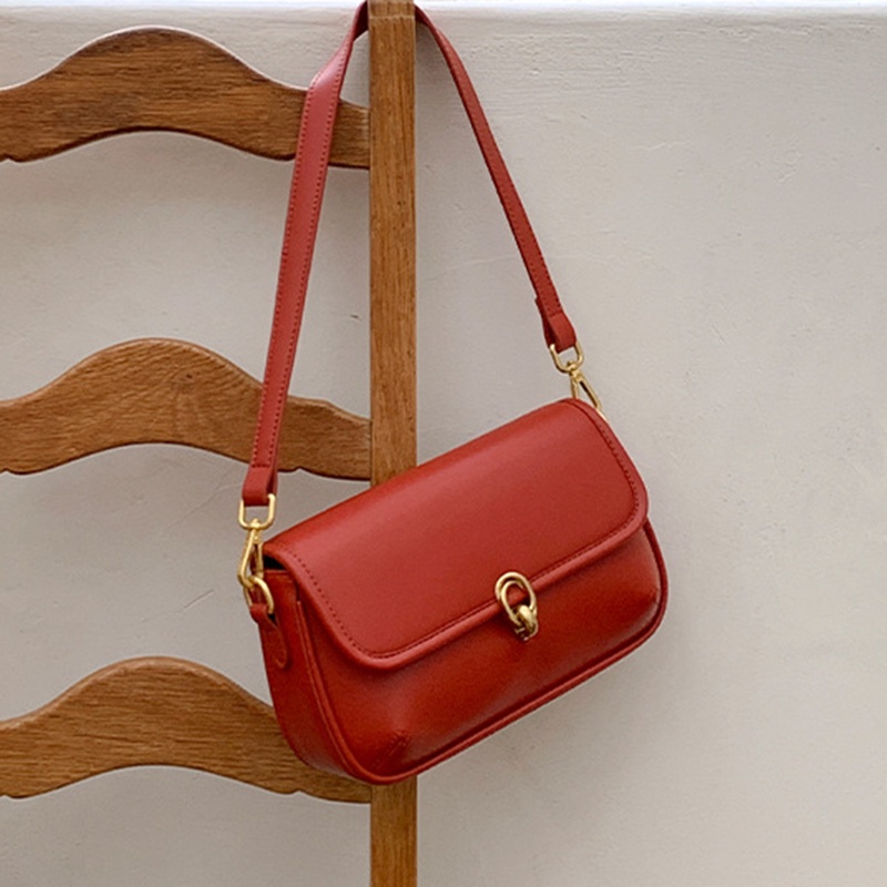 Ielgy Túi Xách baguette Thiết Kế Có Khóa Cài Phong Cách retro Cao Cấp Dành Cho Nữ