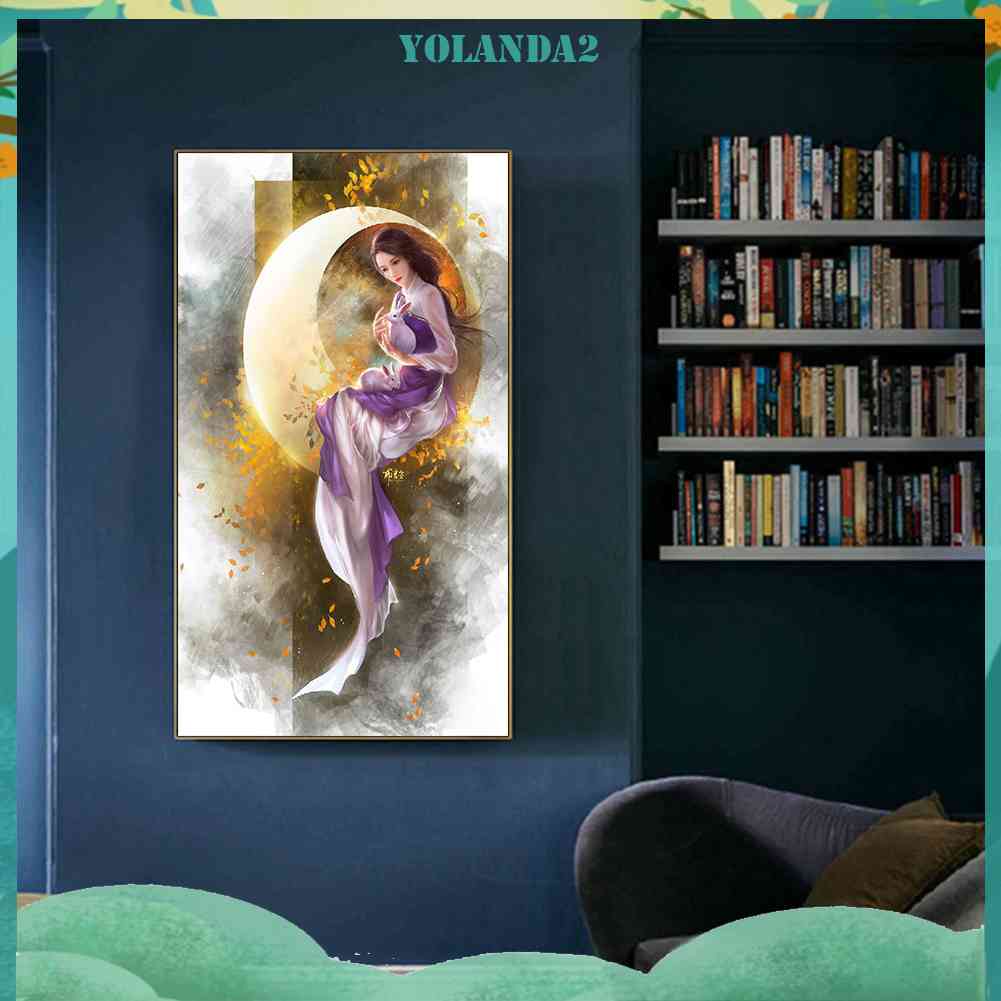 Bộ Tranh Đính Đá 5D Họa Tiết Mặt Trăng Độc Đáo DIY Dùng Trang Trí Nhà Cửa