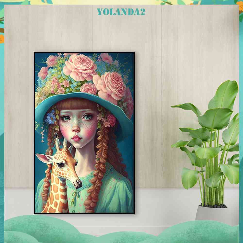 Tranh Đính Đá Kim Cương Toàn Bộ 5D DIY Hình Vẽ Cô Gái Trang Trí Nhà Cửa