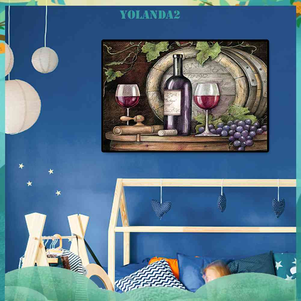 Tranh Đính Đá Kim Cương Toàn Bộ 5D DIY Hình Vẽ Chai Rượu