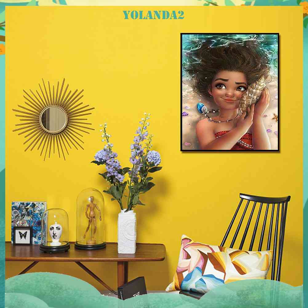 Bộ Tranh Đính Đá 5D Toàn Diện Họa Tiết Moana Độc Đáo DIY Dùng Trang Trí Nhà Cửa
