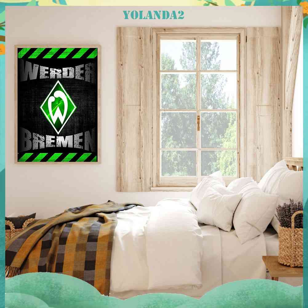 Tranh Đính Đá Kim Cương Toàn Diện Hình Logo Câu Lạc Bộ Bóng Đá Werder