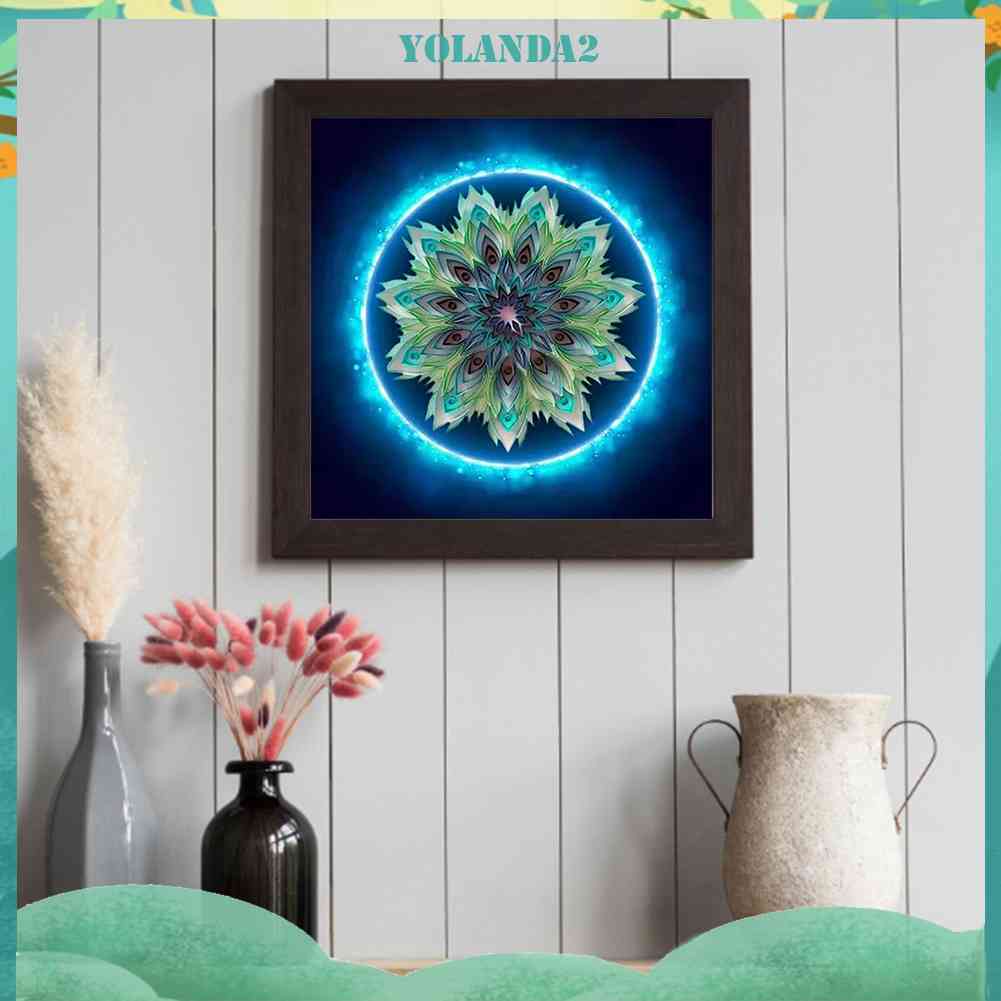 Bộ Tranh Đính Đá 5D Họa Tiết Hoa Văn Mandala Độc Đáo DIY Dùng Trang Trí