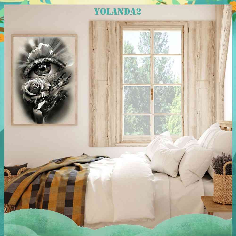 Tranh Đính Đá Kim Cương Toàn Bộ 5D DIY Hình Vẽ Mắt Hoa Hồng