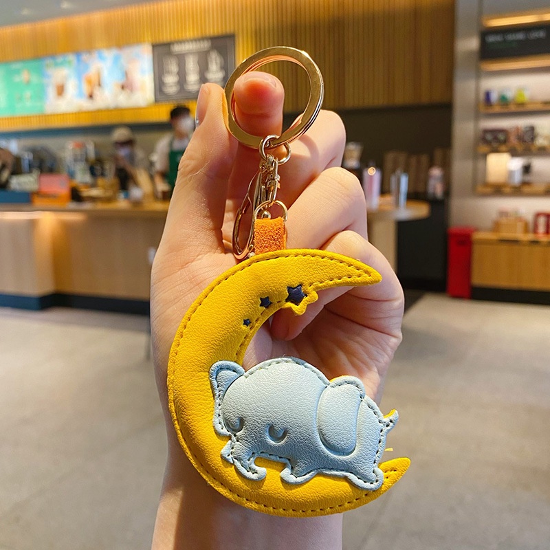 Móc Khóa Da PU Hình Gấu Trúc Hoạt Hình Dễ Thương