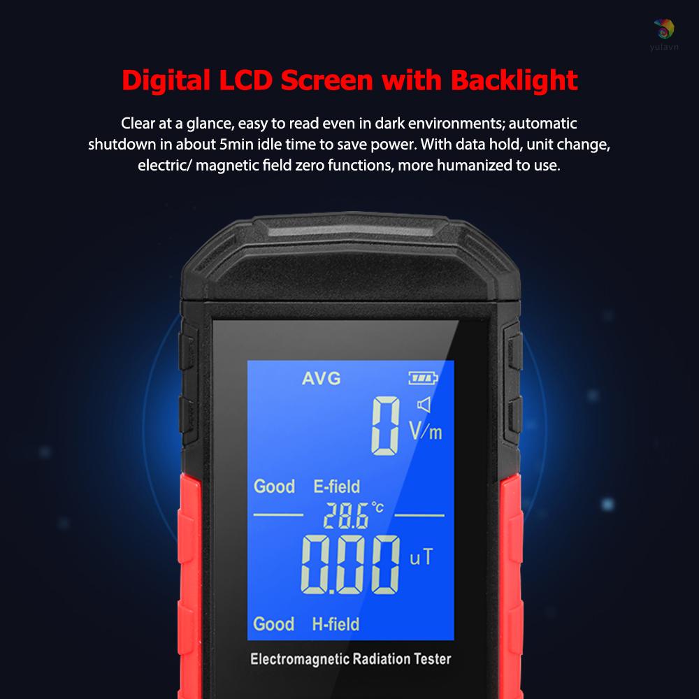 Thiết Bị Kiểm Tra Bức Xạ Điện Từ EMF Màn Hình LCD Có Thể Sạc Lại Cho Gia Đình