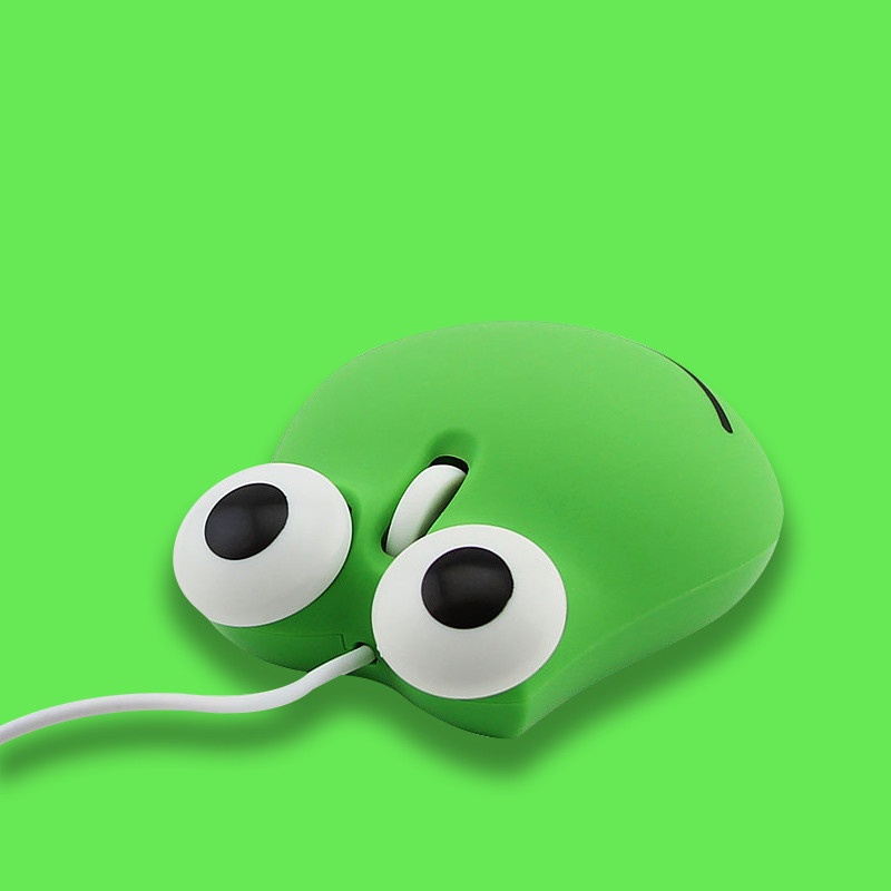 Bộ Chuột Và Bàn Phím Máy Tính Có Dây USB 1600DPI Hình Ếch Hoạt Hình Cho Trẻ Em