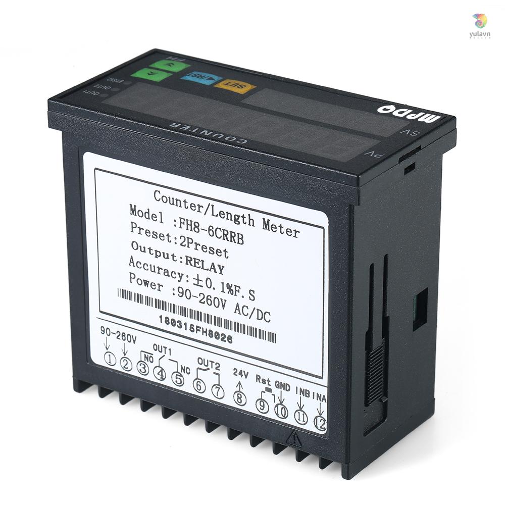 Đồng Hồ Đo Điện Tử Đa Năng 90~265V AC / DC Với 2 Rơ Le Và Xung PNP NPN