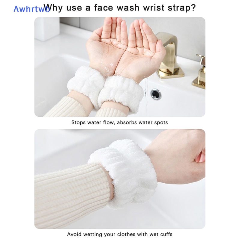 1 Cặp Băng Đeo Cổ Tay Thấm Hút Mồ Hôi Linh Hoạt Có Thể Tái Sử Dụng Cho Rửa Mặt Mới