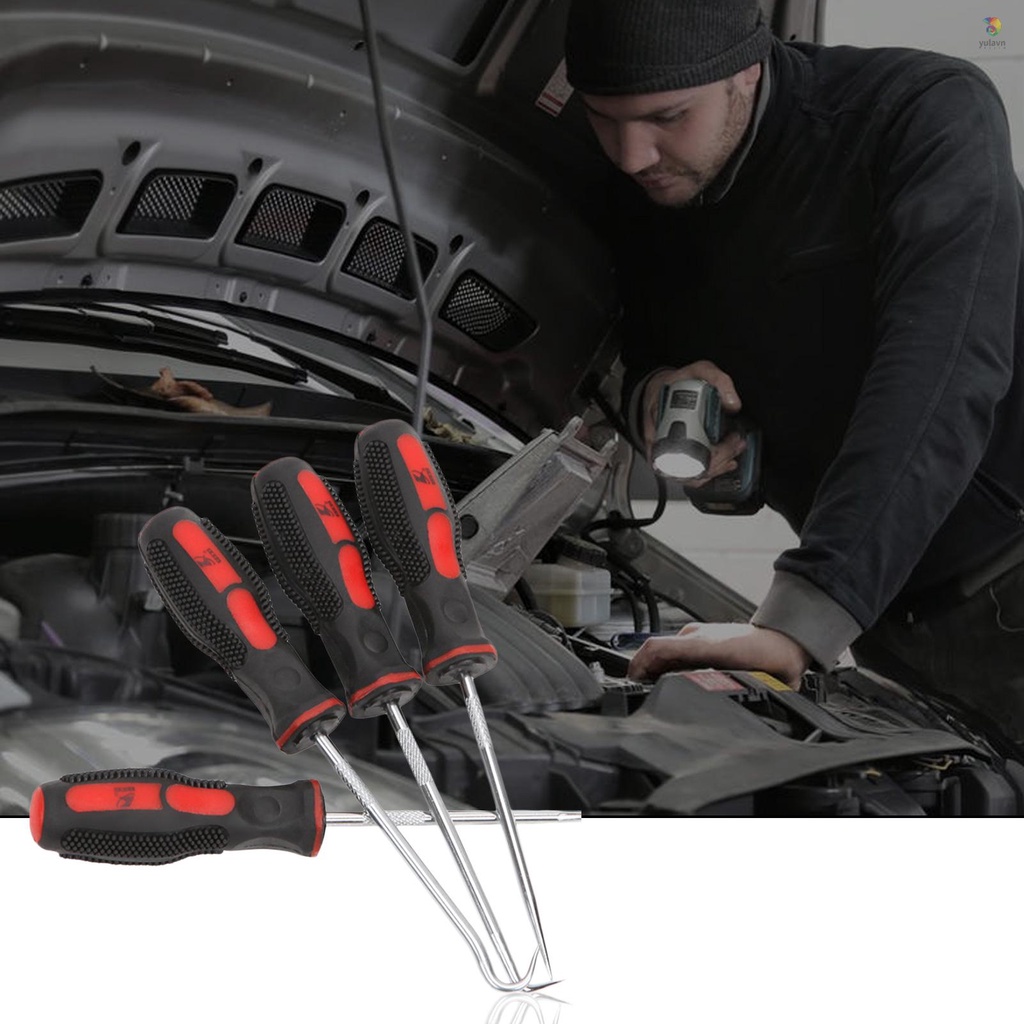 Set 4 Móc Chữ O Bằng Cao Su Kim Loại Chuyên Dụng Tháo Gỡ Ốc Vít Xe Hơi