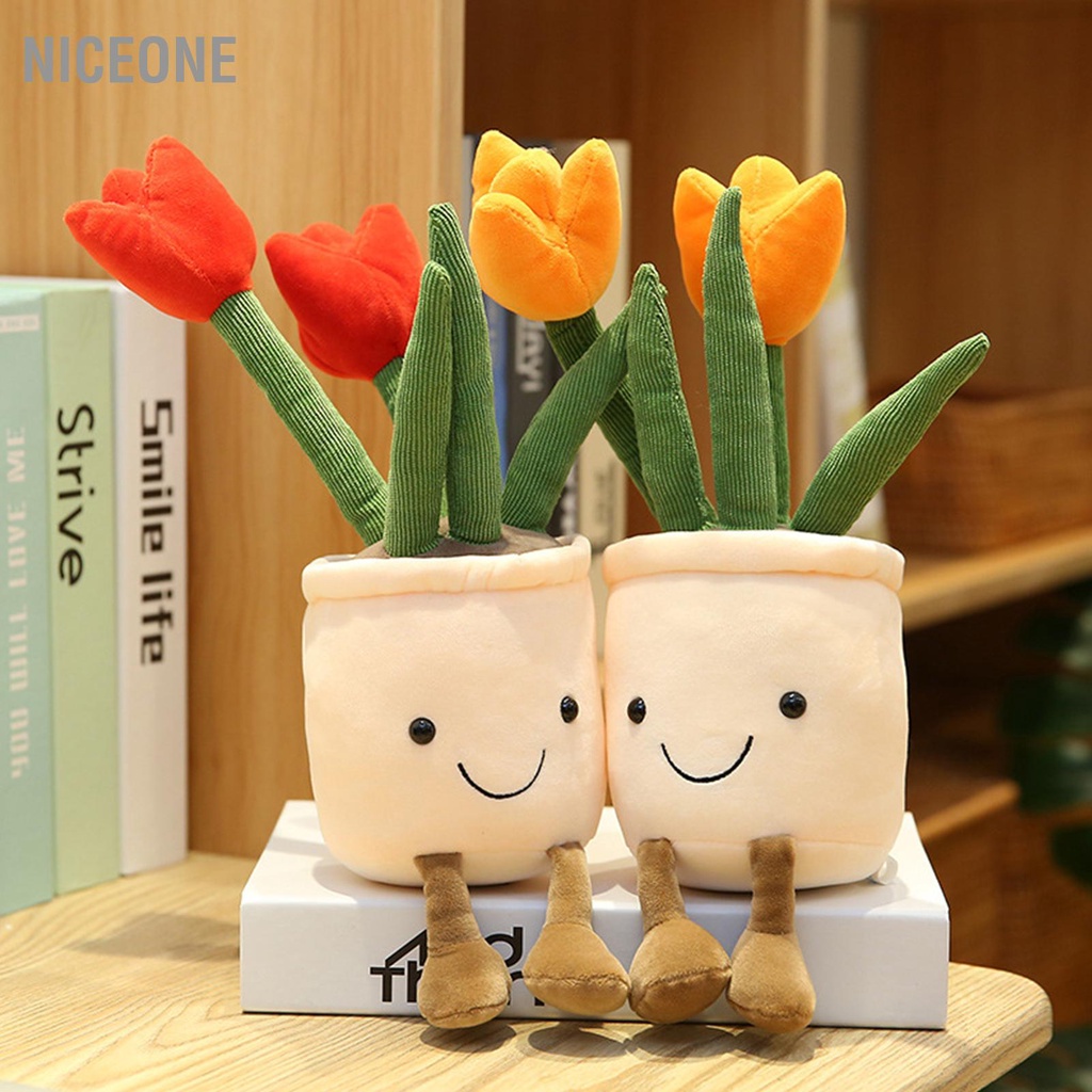 NiceOne 8-inch 25cm búp bê máy búp bê hoa tulip chậu đồ trang trí sang trọng đồ chơi mô phỏng cây"