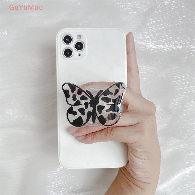 [cxGUYU] Giá Đỡ Điện Thoại Hình Hoa Bướm Màu Đen Dễ Thương Phong Cách Hàn Quốc Cho iPhone Samsung