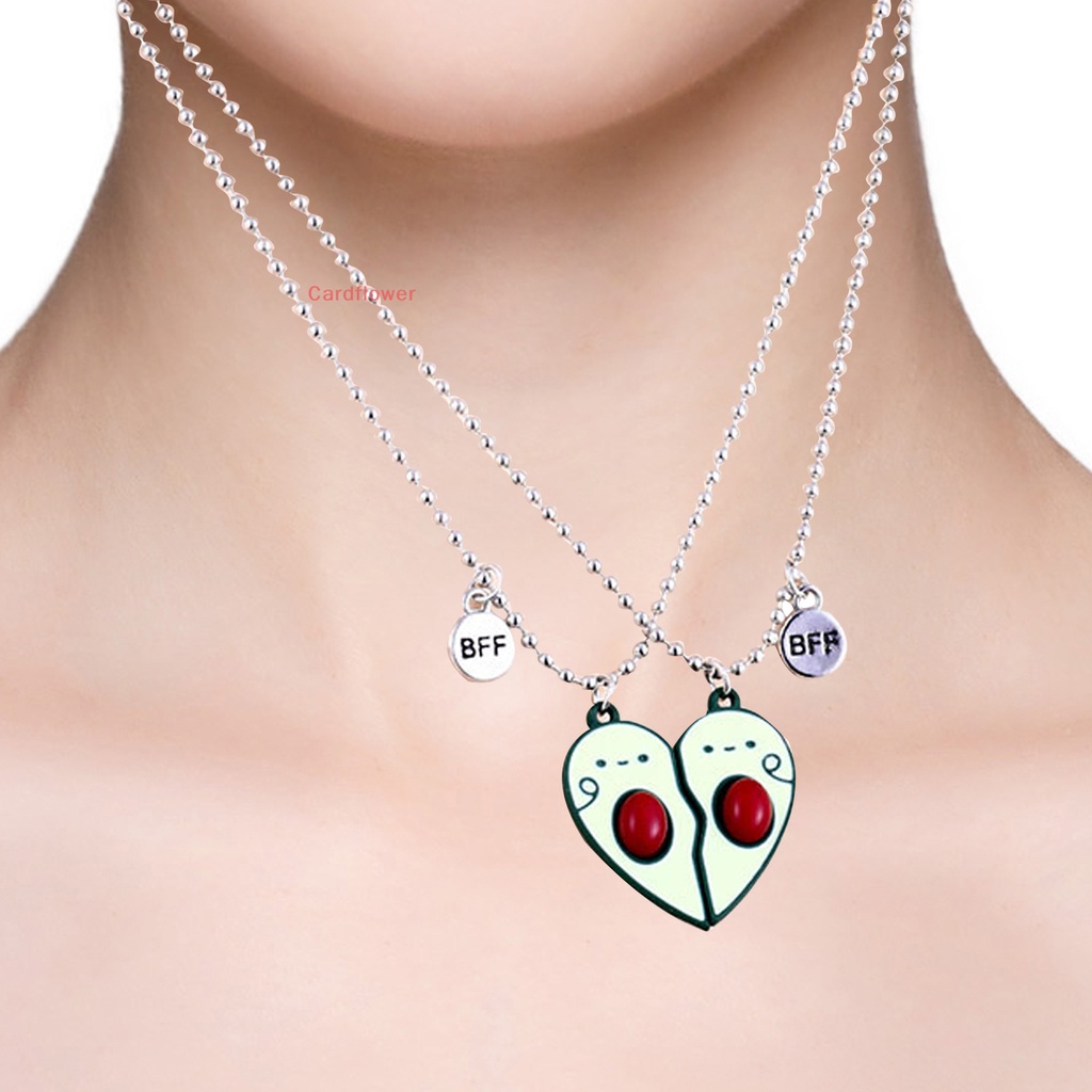 < Cardflower > Một Cặp Vòng cổ Hình Trái Bơ Bằng Sắt Thu Hút BFF Nec Mới Cho Trẻ Em