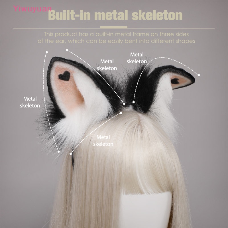 < Yiwuyuan > Băng Đô Tai Mèo Lông Xù Hóa Trang Lolita Mới