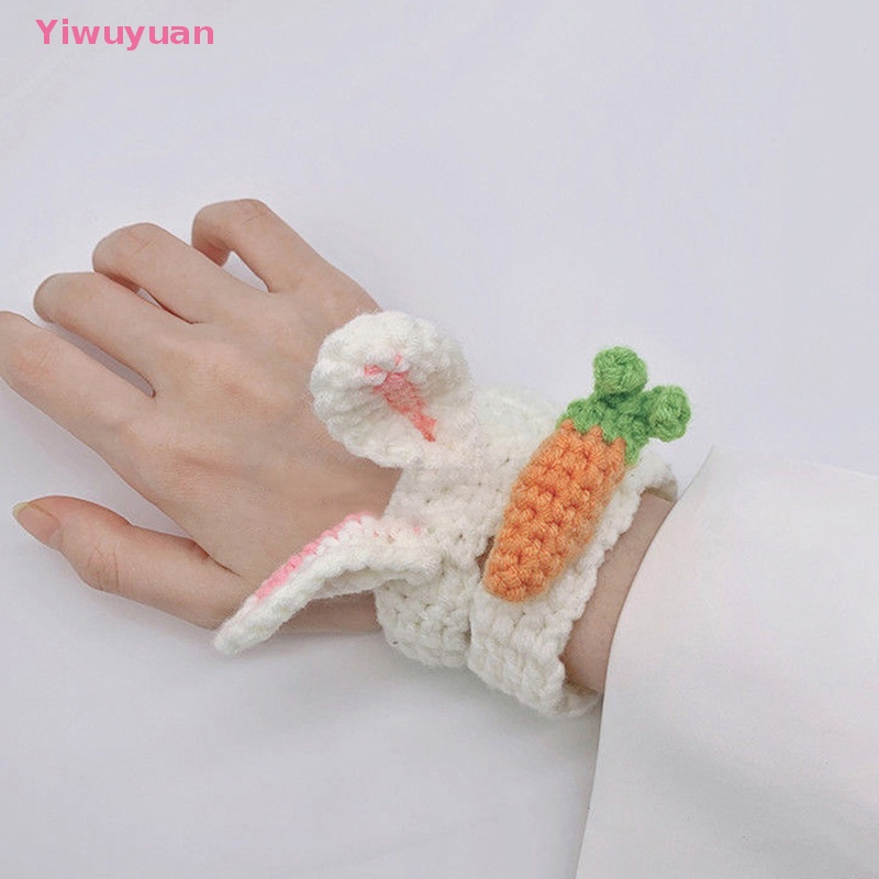 < Yiwuyuan > Vòng Đeo Tay Đan Len Thủ Công Hình Tai Thỏ / Cà Rốt / Ếch Thời Trang Cho Học Sinh