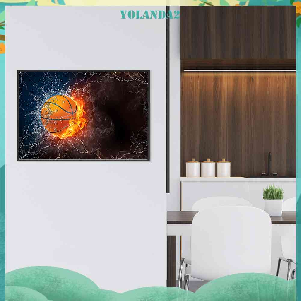 Tranh Đính Đá Kim Cương Toàn Bộ 5D DIY Hình Vẽ Bóng Rổ