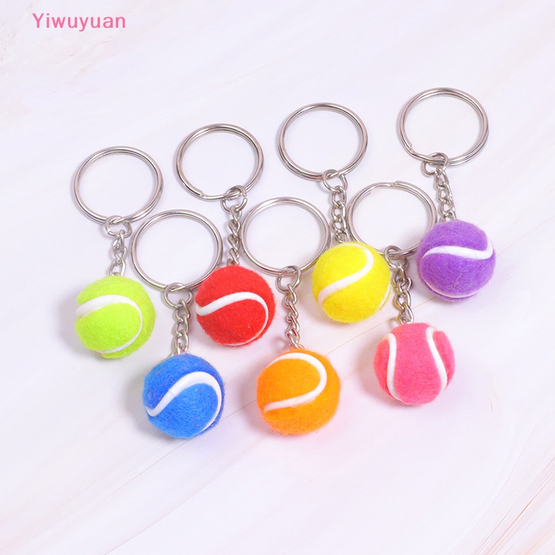 Móc Khóa Kim Loại Gắn Quả Bóng Tennis 6 Màu Mới