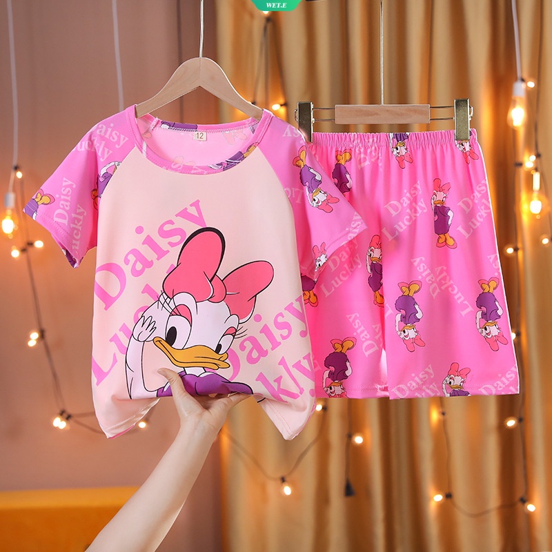 Bộ Đồ Ngủ Ngắn Tay Họa Tiết Người Nhện / Hello Kitty Thời Trang Mùa Hè 2023 Cho Bé