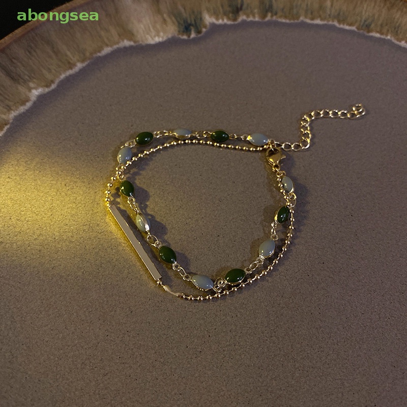 Vòng Tay Hai Lớp Đính Hạt Màu Vàng Kim Phong Cách Pháp Cổ Điển Tùy Chỉnh Thời Trang Cho Nữ