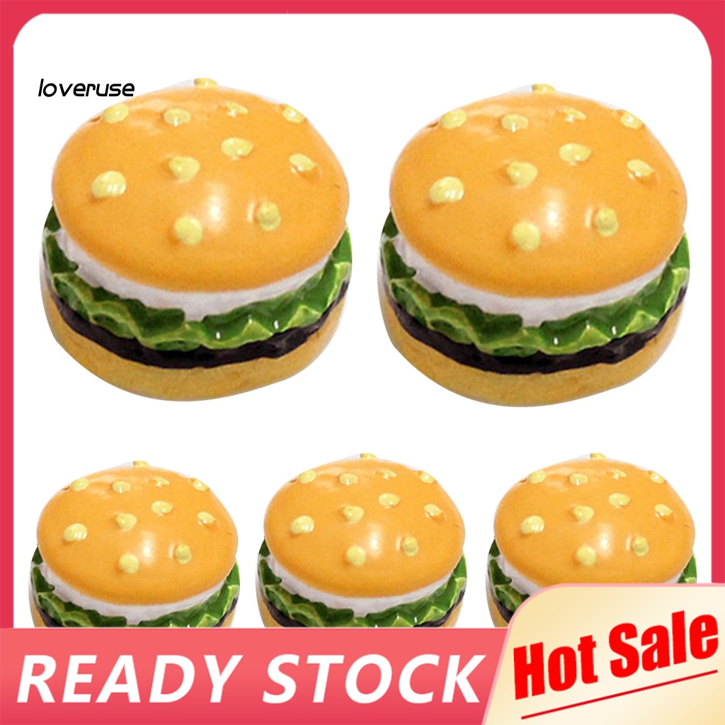 Set 5 Mô Hình Điện Thoại Bánh Hamburger Mini Bằng Nhựa Resin Trang Trí Nhà Búp Bê DIY