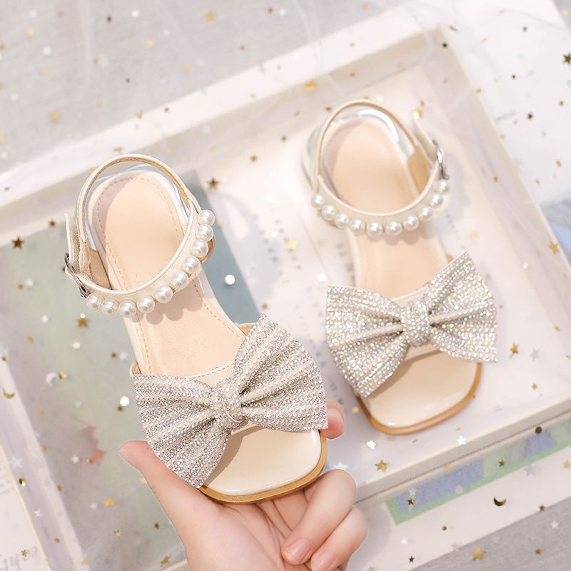 Xăng đan Cao Gót Đế Mềm Đính Nơ Thời Trang Mùa Hè 2023 Cho Bé Gái