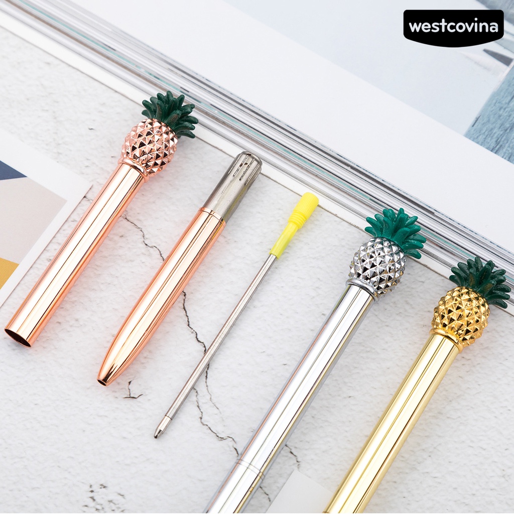 [COD]♪Bút Bi Vỏ Kim Loại Chống Trượt Dễ Thương