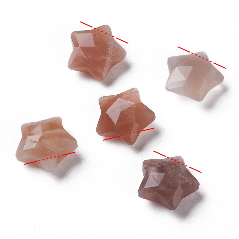 1 Đá Sunstone Tự Nhiên 13~13.5x14~14.5x6~6.5mm Lỗ: 0.8mm