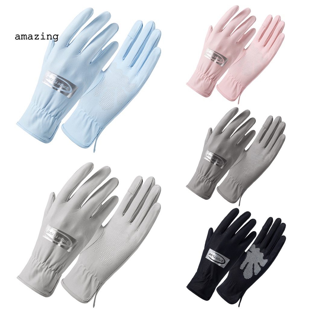 1 Đôi Găng Tay Lái Xe Bằng Lụa Lạnh Mỏng Chống Mài Mòn
