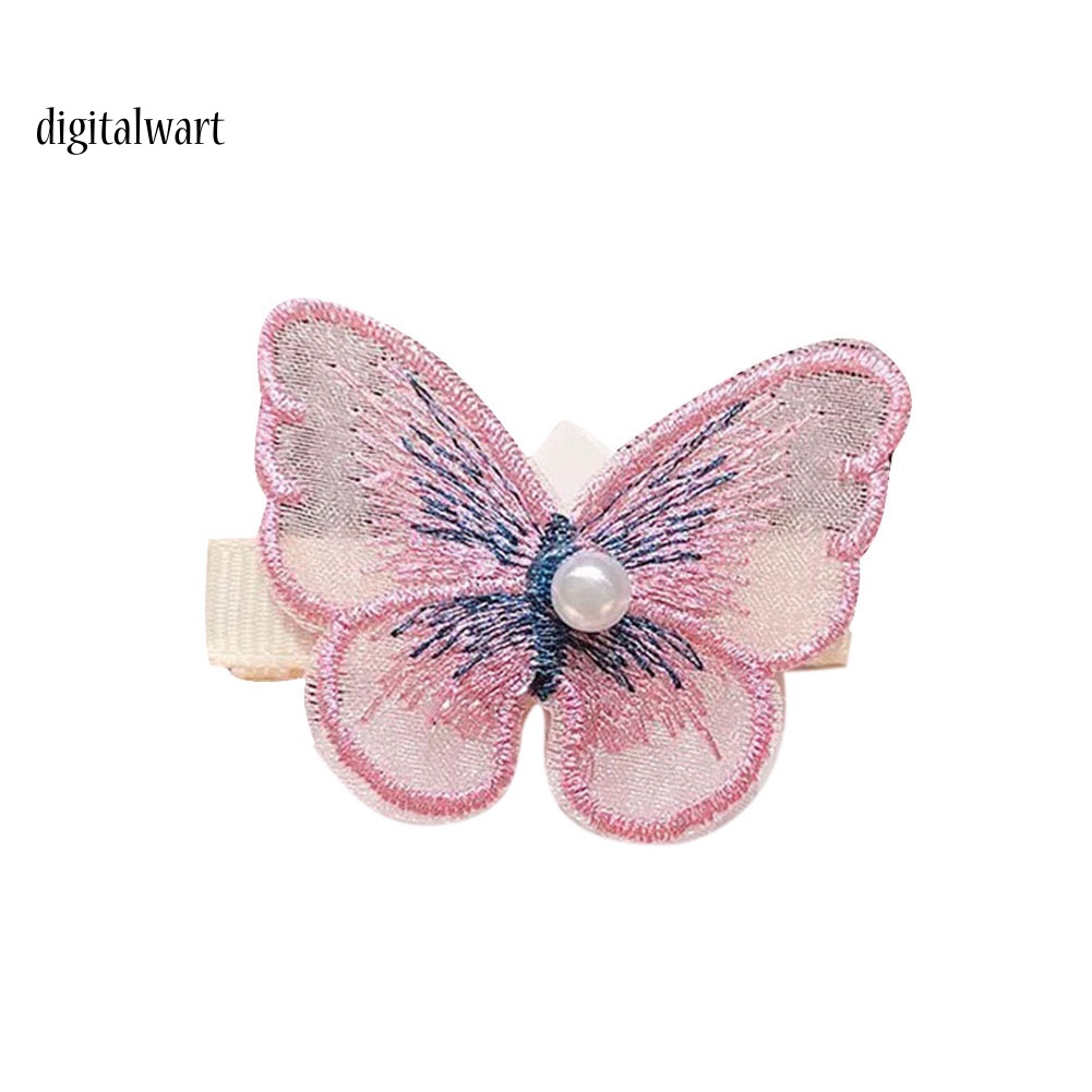 Kỹ Thuật Số| Set 5 Kẹp Tóc Bướm 3D Đính Ngọc Trai Giả Thời Trang Nữ