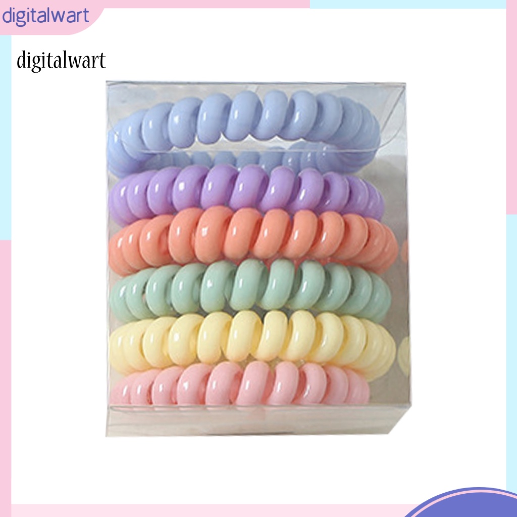 Kỹ Thuật Số| Set 6 Dây Cột Tóc Đuôi Ngựa Màu Sắc Tươi Sáng Thoải Mái Không Để Lại Dấu Vết Cho Nữ