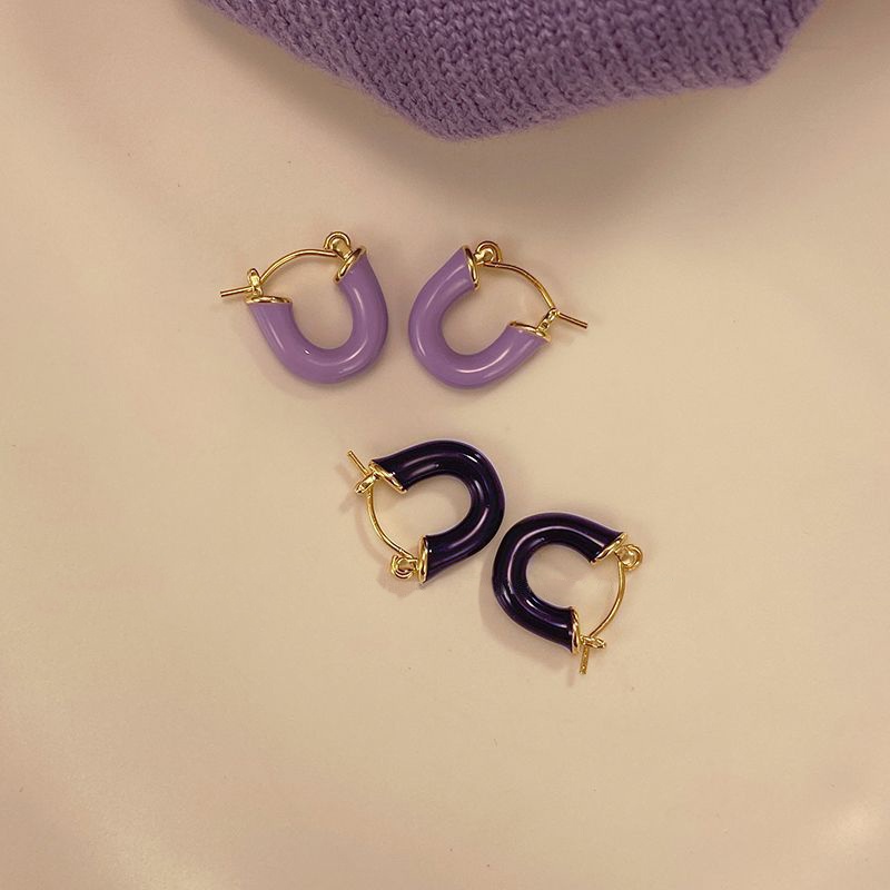 Đôi Khuyên Tai Hình Chữ U Phong Cách retro Pháp Thời Trang Cho Nữ 2023 Mới