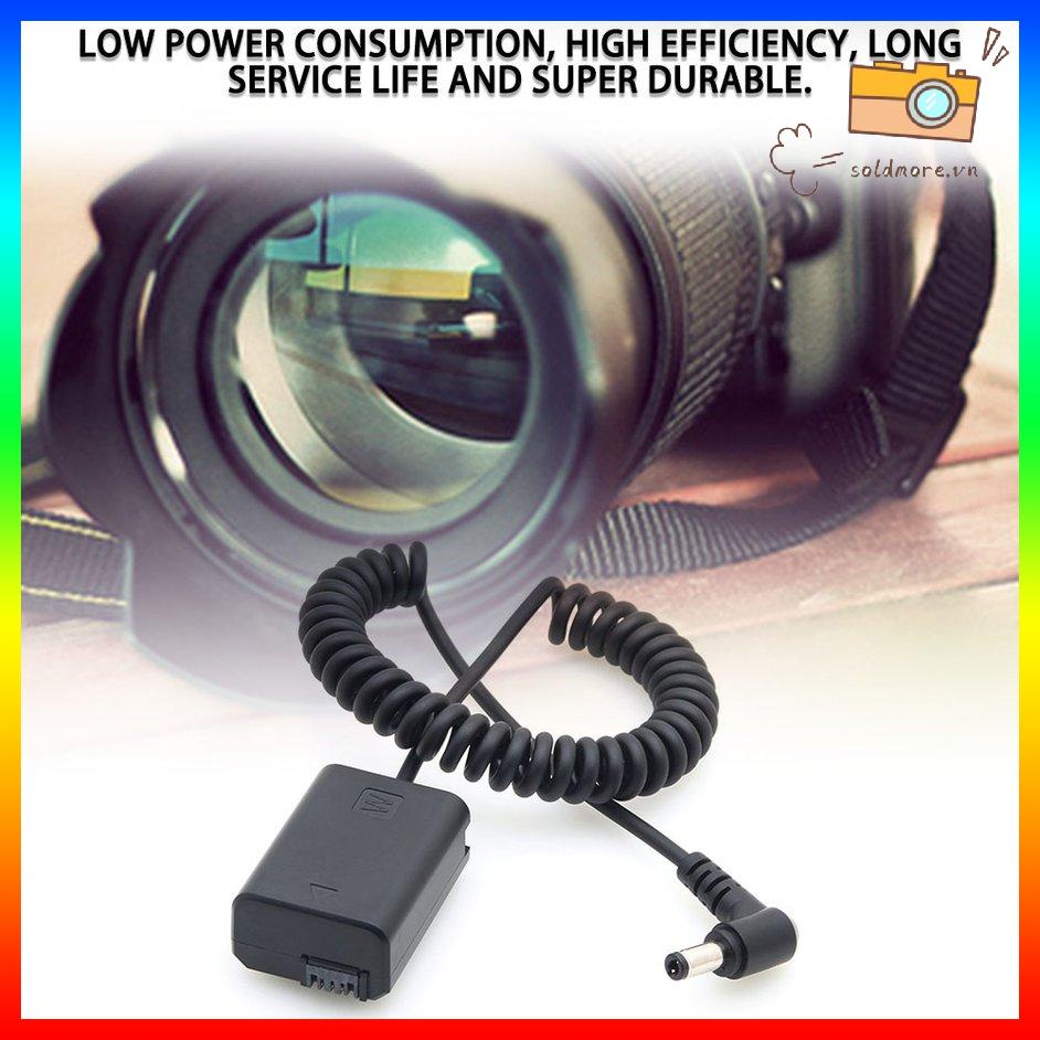 Bộ chuyển đổi ghép nối pin giả NP-FW50 với cáp cuộn đầu nối DC cho Sony