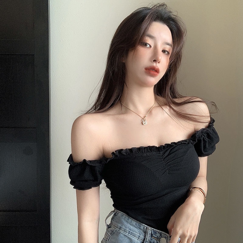 Áo Thun Tay Ngắn Phồng Cổ Chữ V Dáng Ôm Thời Trang Mùa Hè Dành Cho Nữ Plus Size