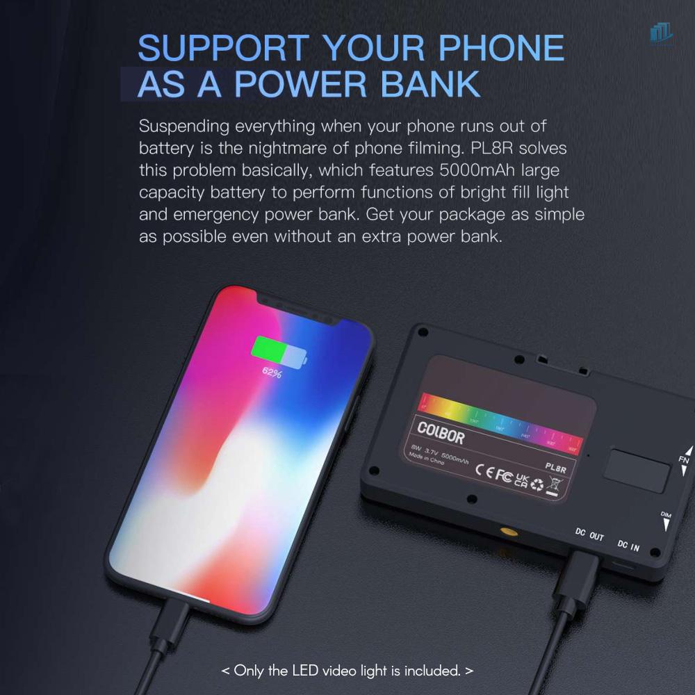 Bảng Đèn LED Chiếu Sáng Video 2700K-6500K PL8R Có Thể Điều Chỉnh 37 Phong Cảnh