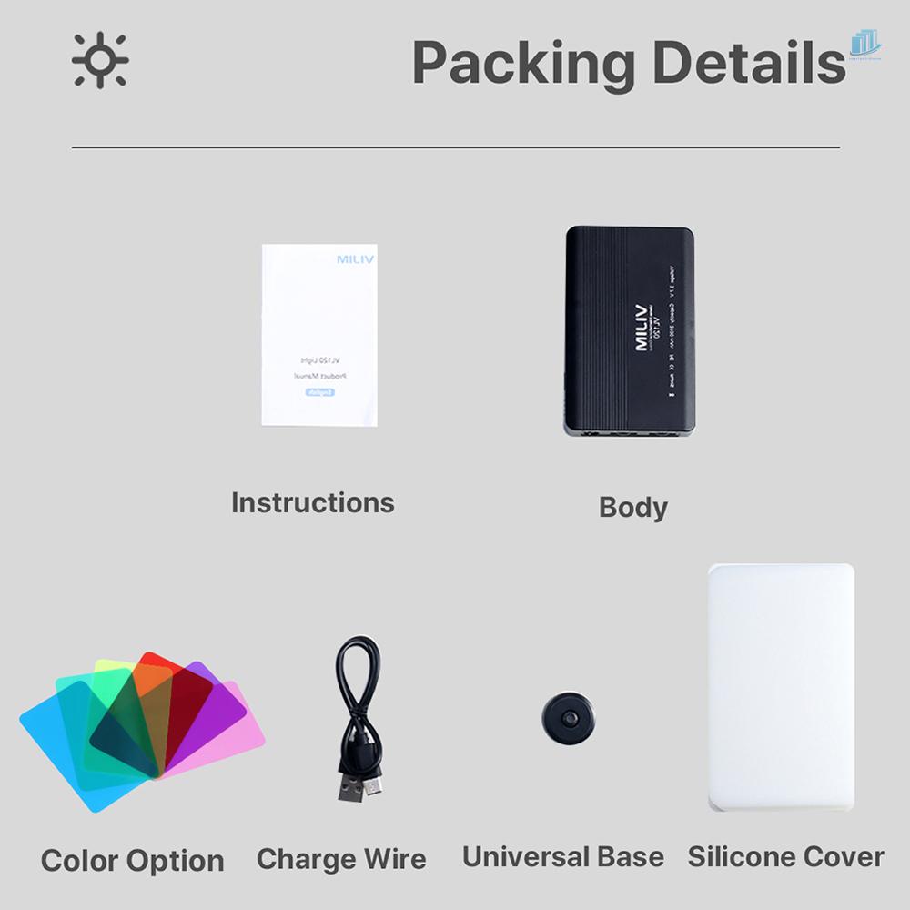 Đèn LED Mini Hai Màu Nhiệt Độ 3200K-6500K Ánh Sáng Điều Chỉnh Được CRI95 + Tích Hợp Pin Có Giá Đỡ Silicon Cho Chụp Ảnh