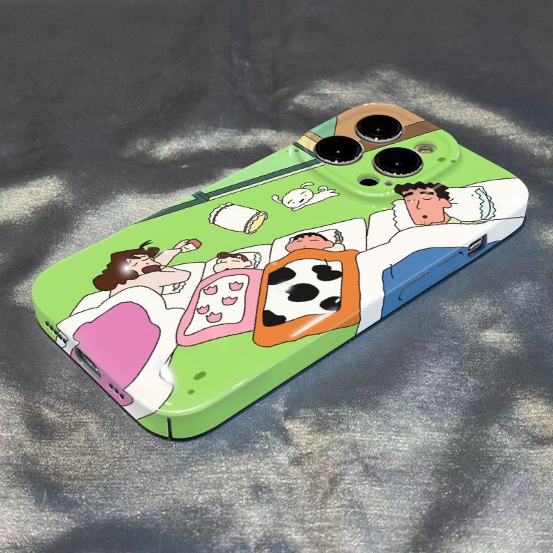 Ốp Điện Thoại Cứng Họa Tiết Gia Đình Shin-Chan Kiểu Nhật Hàn Dễ Thương Cho Apple max 8p 14pro 12 11 Xsmax Iphone13